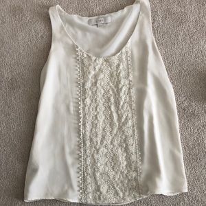 Loft off white tank with detail XS